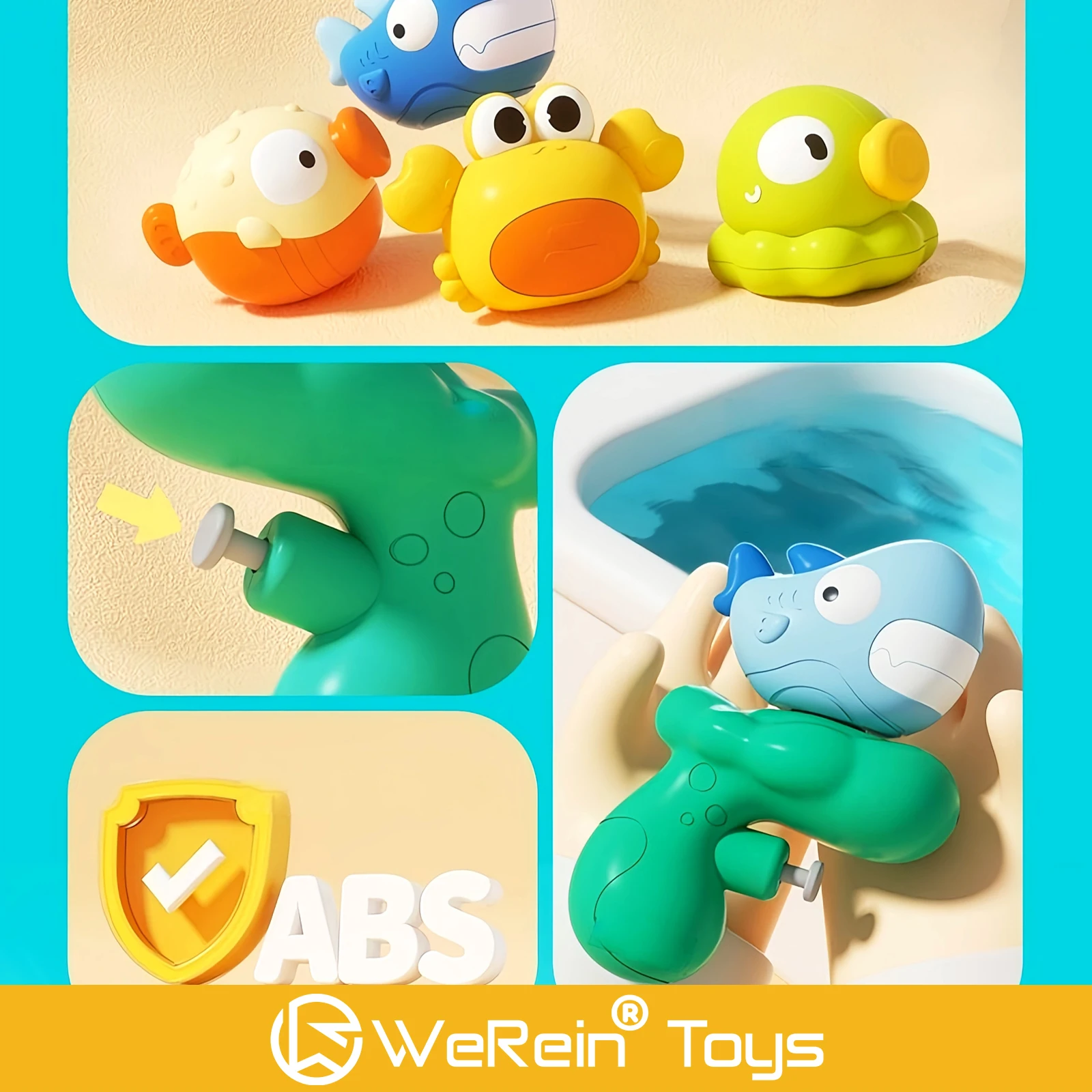 Mini pistola ad acqua giocattolo animale dell'oceano forma carina giocosa nuoto irrigatore d'acqua gioco all'aperto per bambini giocattoli a tema animali