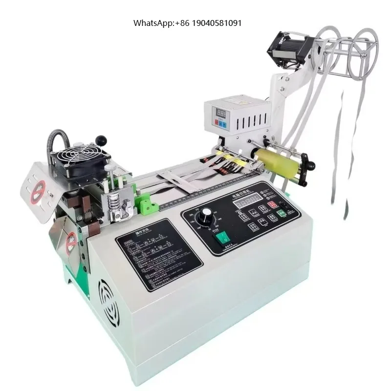 Top Quality Automatic Cloth Tape Cutter High Speed Hot and Cold Belt Rubber Band Fabric Strip Stain Ribbon Rope Cutting Machine
