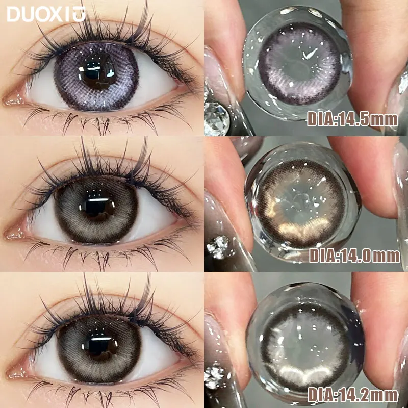 DuoXiu 1Pair Contact Lens eye Colored Purple Pupil Blue Lenses Large Diameter DIA:14.5 Prescription Myopia Degree -0.00 to -8.00