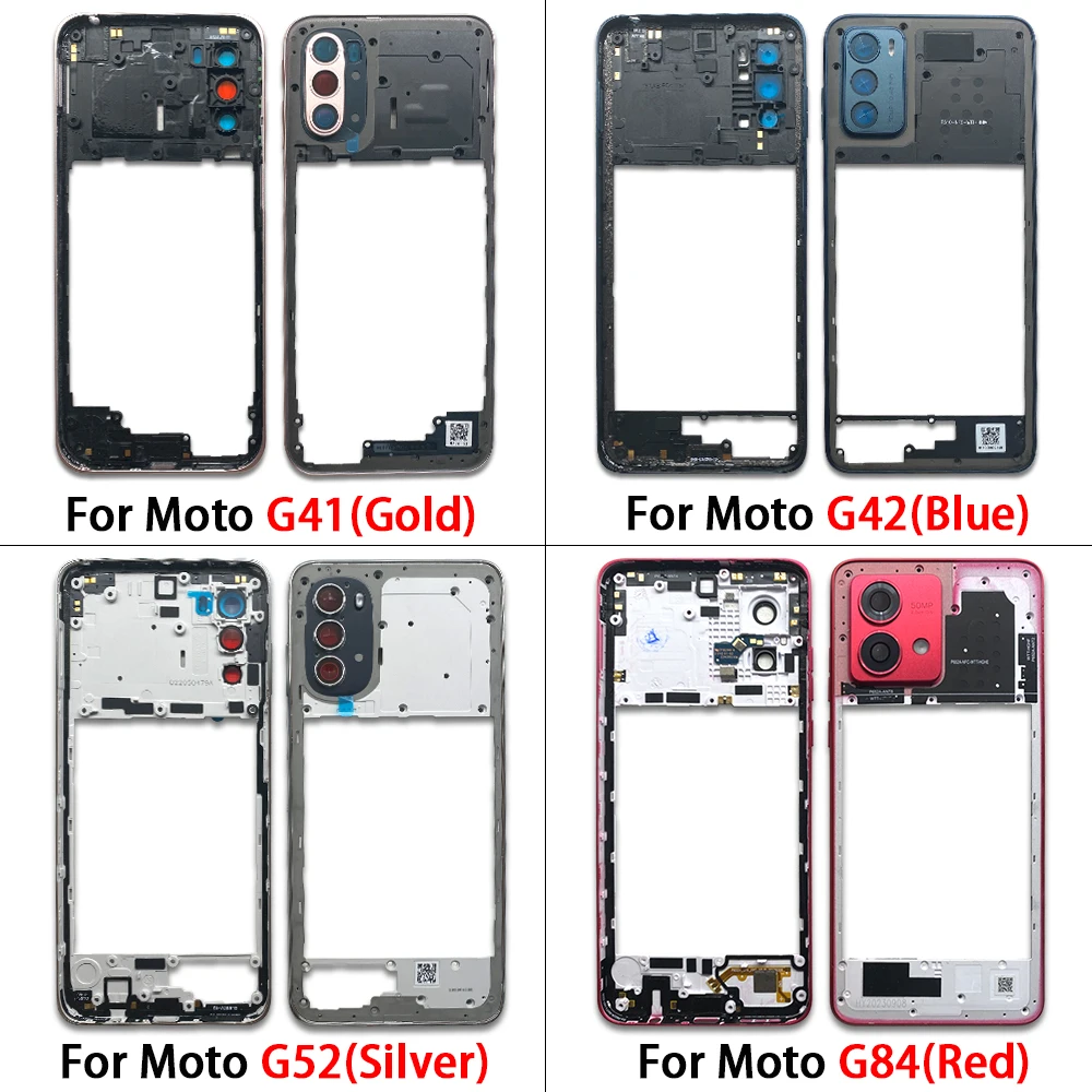 50Pcs，Middle Frame For Moto G42 G31 G50 G84 G82 G23 G22 Middle Frame Bezel Middle Plate With Side Button Key Replacement Parts