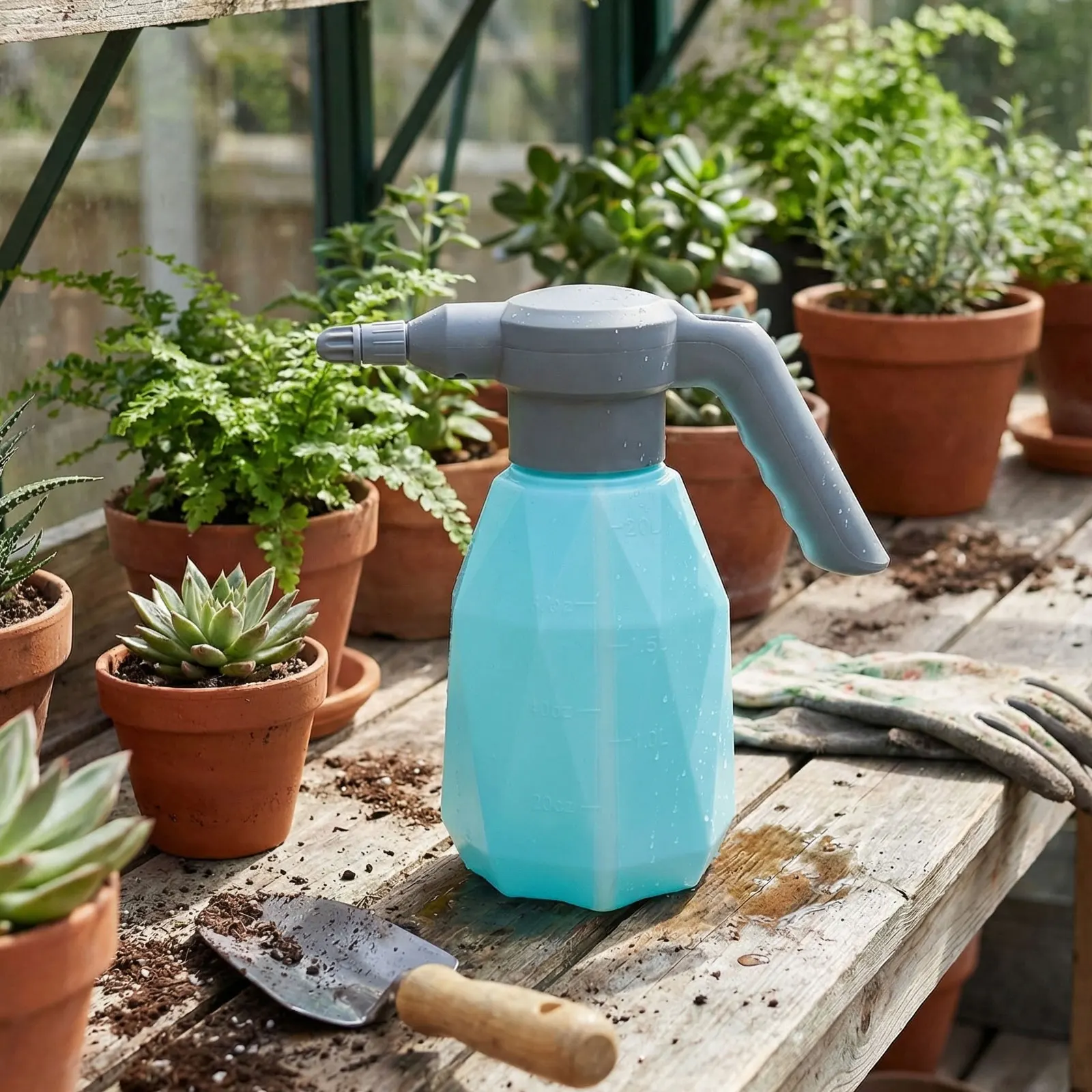 Electric Spray Bottle 2L with Rechargeable Power Designed for Gardening and Household Cleaning with Visible Water Level