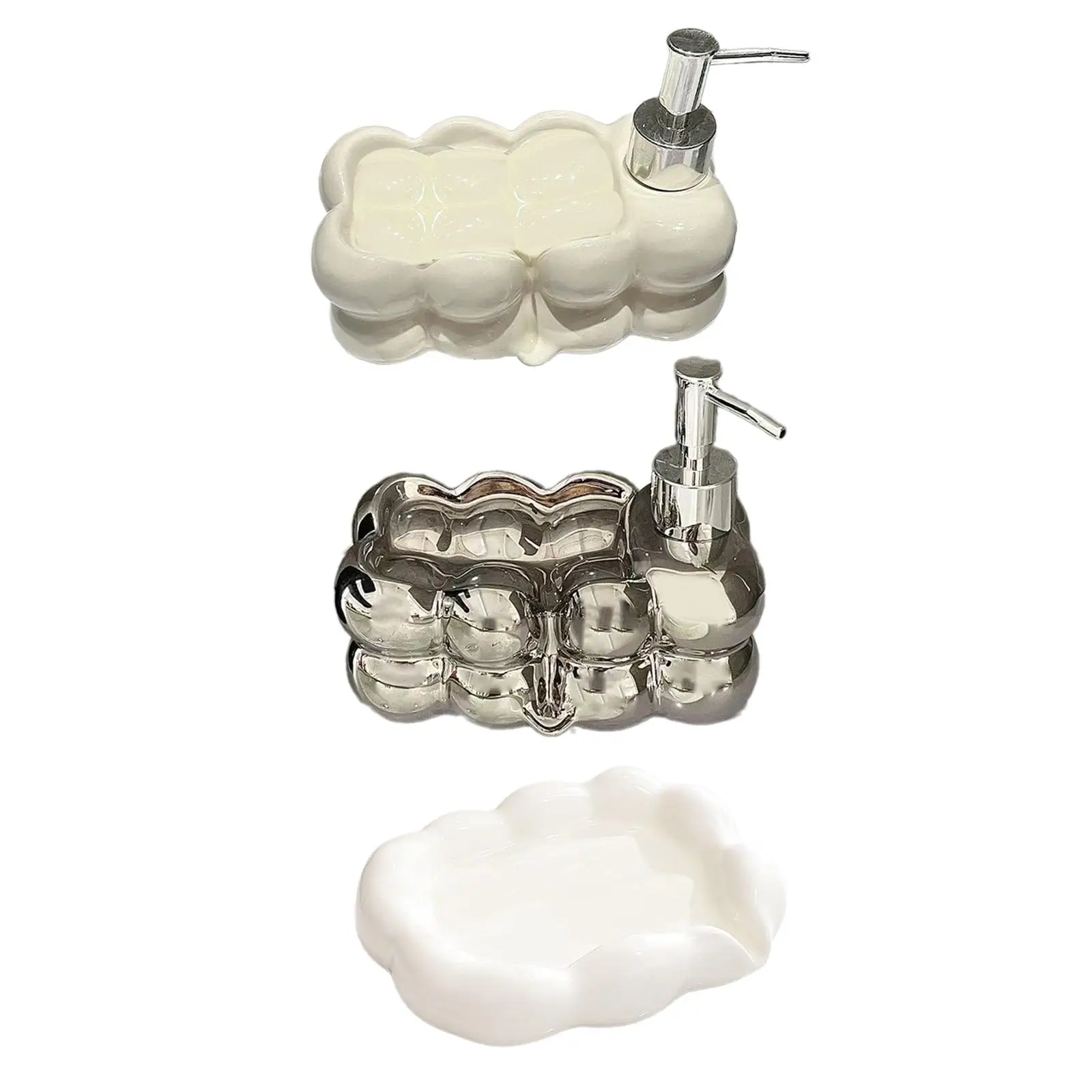 Soap Dish Lotion Bottle Multifunctional Liquid Pump Bottle Soap Box with Drain for Home Countertop Bathroom Kitchen Accessories