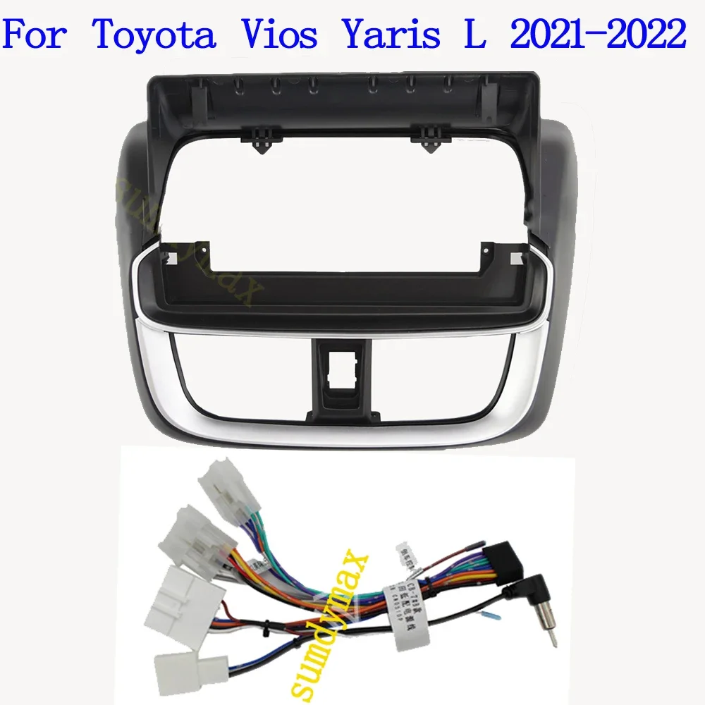 10.1 inch Car radio Frame for Toyota Vios Yaris L 2021 2022 Car Fascia Radio Panel Fitting Kit Install Bezel