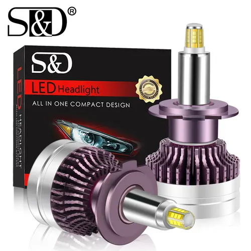 Imagen 1 del producto Bombilla LED para faro delantero de coche, lámpara H7 Canbus 360 6000K, H1 H11 H8 HB3 9005 HB4 9006 9012 HIR2, 12 lados CSP 25000LM, haz alto/bajo