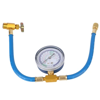 자동차 냉매 호스 파이프, R134a, R12, R22 충전기, 3000PSI AC 압력 게이지, 에어컨 프레온 연료 1/2ACME 1/4SAE 어댑터 