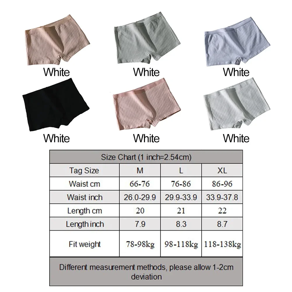 2pcs Women's Four Cornered Cotton Underwear Medium Waist Underwear Anti Exposure Safety Pants Soft Comfortable Breathable Boxing