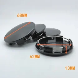 4pcs 68MM Clips 62MM Blank No Logo Car Wheel Center Caps Rim Hubcaps Dust Cover No Bagde Wheels Hub Cap Replace Car Accessories