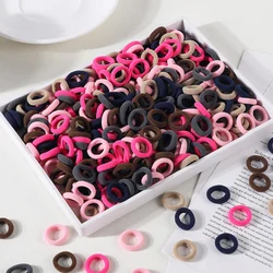 100PCS New Basic Nylon Ealstic Hair Ties for Girls Colorful Hair Band Ponytail Holder Scrunchie Rubber Band Kid Hair Accessories