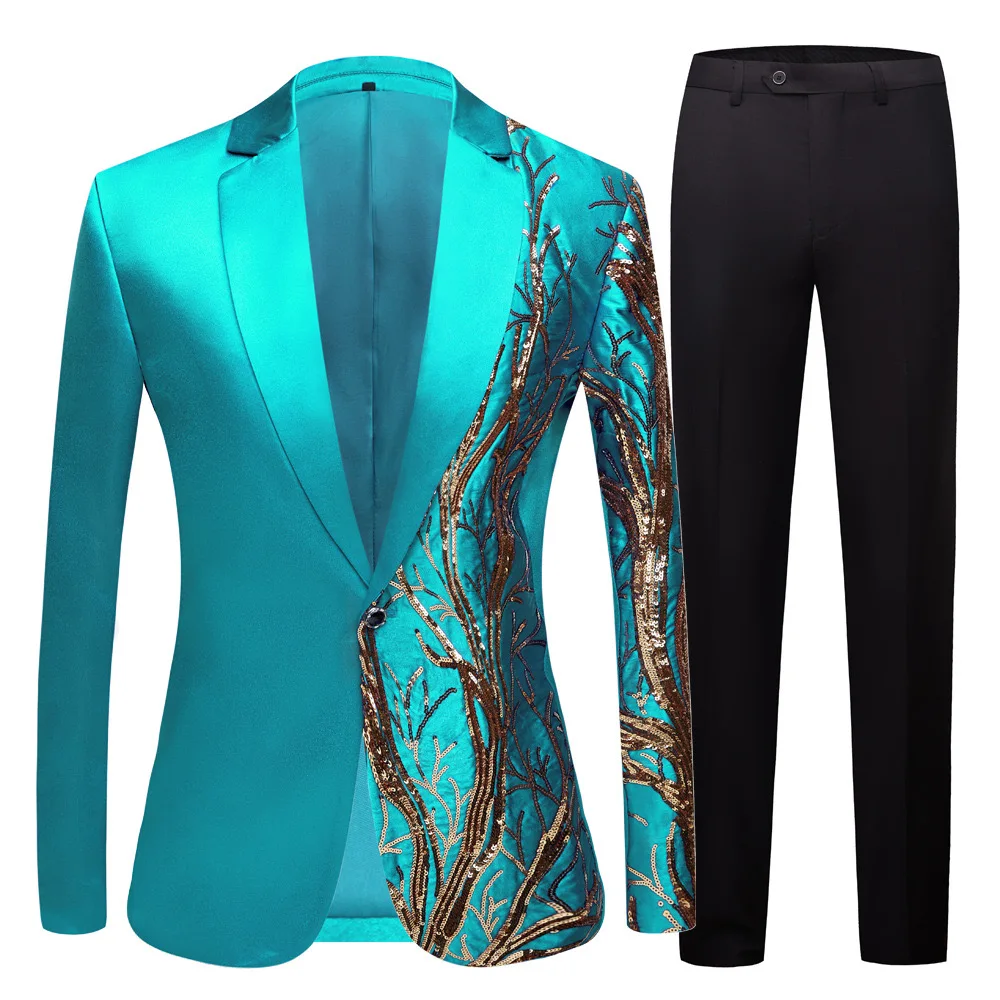 

XX735Men's formal suits, men's performance suits, sequined suits, new European and American performance suits