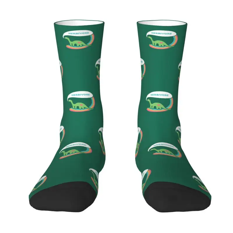 Funny Herbivore Dinosaur Socks Women Men Warm 3D Printing vegan Football Sports Socks