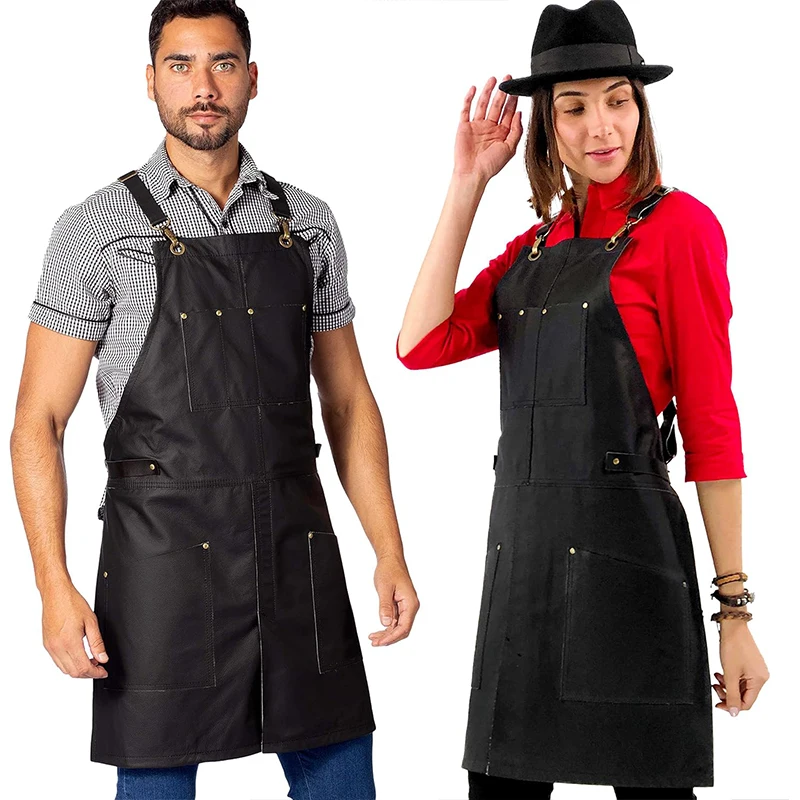 

Factory Custom logo Cross Band Woodworking Electrician Coffee Shop Floral Work Clothes Unisex Aprons