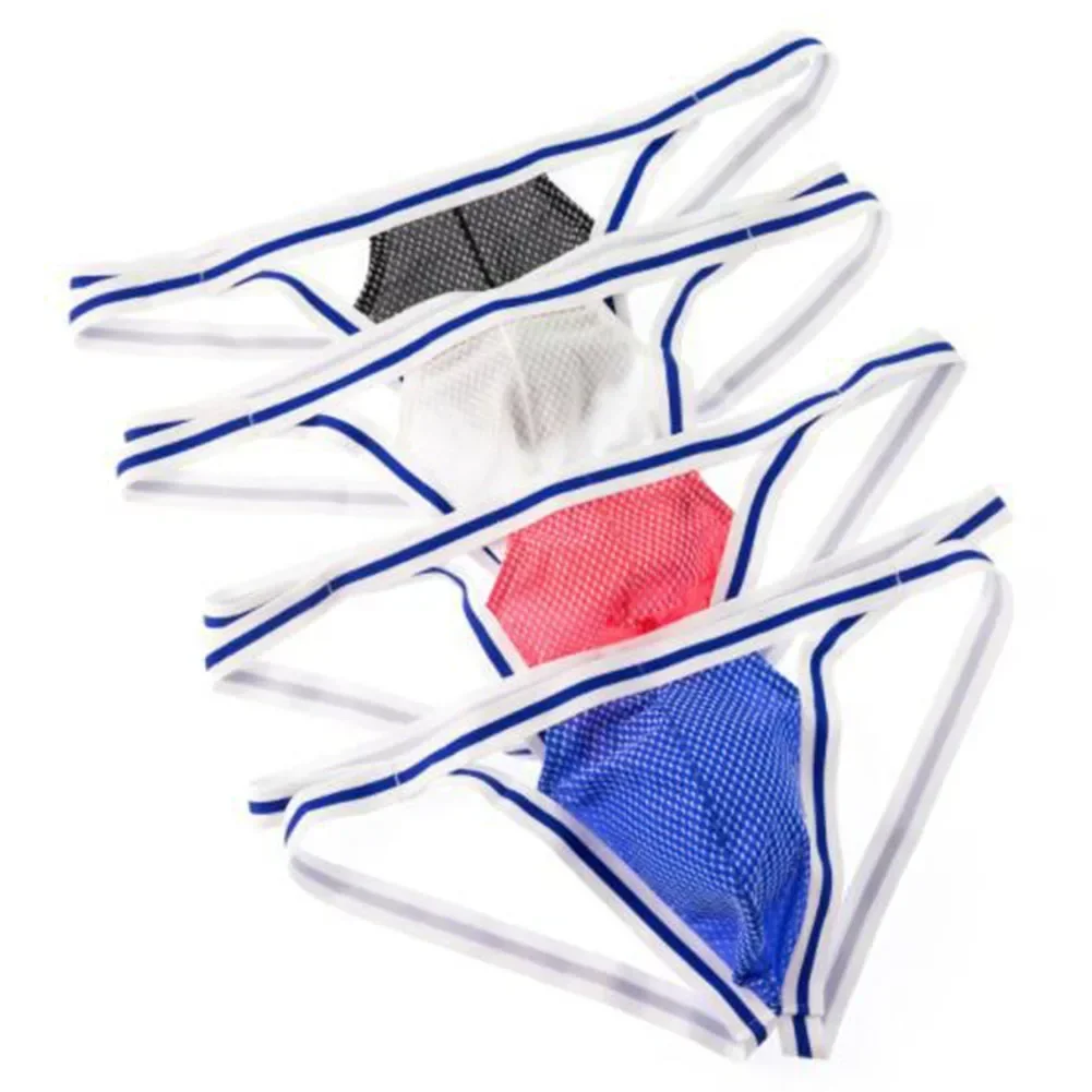 New Men Sexy Jock Strap Low Rise Breathable Underwear Backless Jockstrap Briefs Underpants Thong Men’s Double Thong Panties