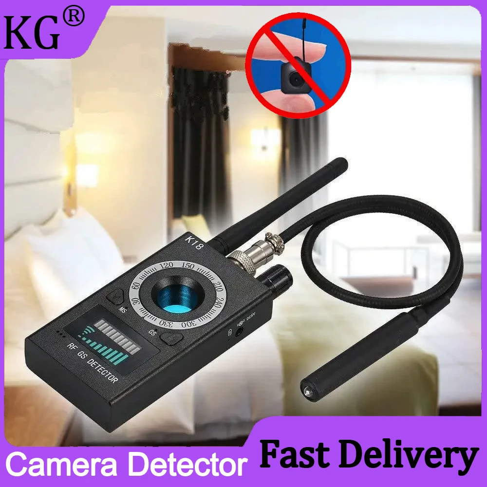 

K18 RF Signal Detector GSM Bug Wifi Hidden Spy Camera Lens Finder Full-Range GPS Tracker Signals Spy Gear Things Device Detector