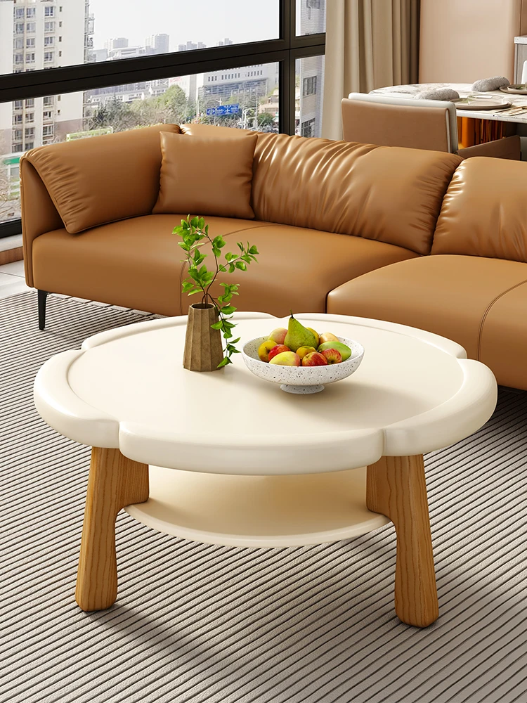 Living room home round creative pear simple tea table log tea table