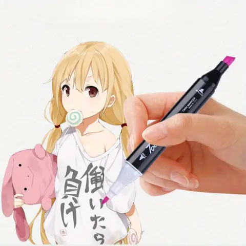 36/80 रंग मार्कर सेट, शीघ्र सूखने वाले मार्कर, दोहरे सिरे वाले, छात्र और वयस्क चित्रों के लिए उपयुक्त 10 best sales फाइब्रोन्स - №5