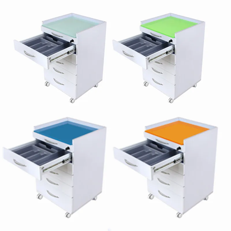 Automatically Rutern 5 Drawer Slider Mobile Medical Dental Furniture Cabinet Clinic Cabinet Hospital Cabinet With Wheel Storage