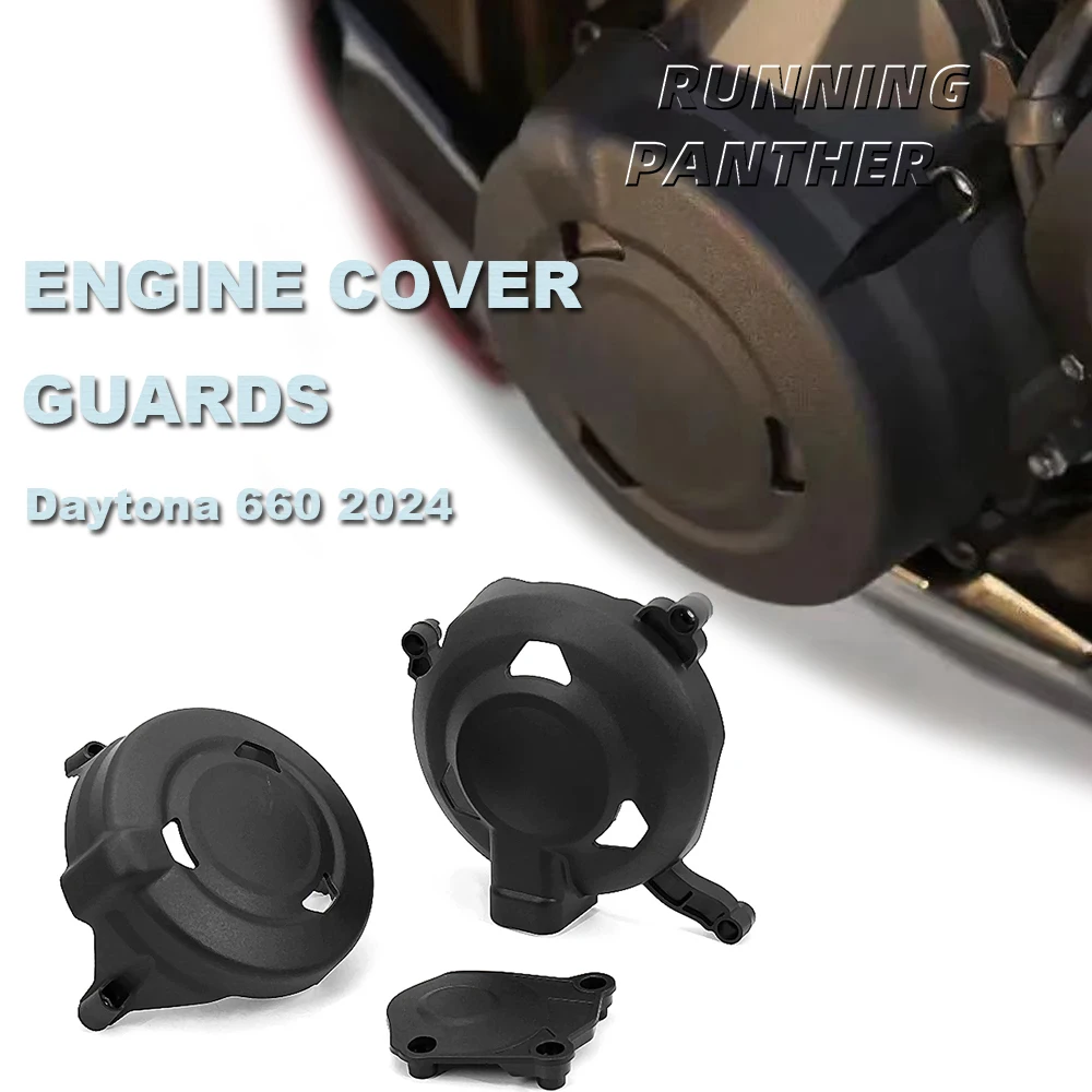 

For Daytona 660 DAYTONA 660 2024 New Motorcycle Accessories Black Left and Right Engine Cover Protection Case