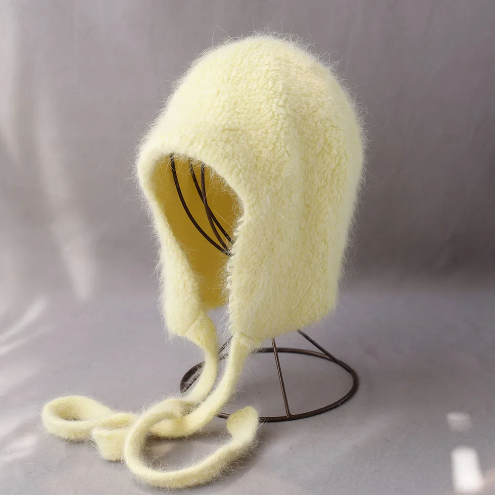 2025 جديد الشتاء قبعة ريال الأرنب الفراء الشتاء القبعات للنساء موضة القبعات الدافئة ترقية سميكة الموسعة البلوز وشاح قبعة