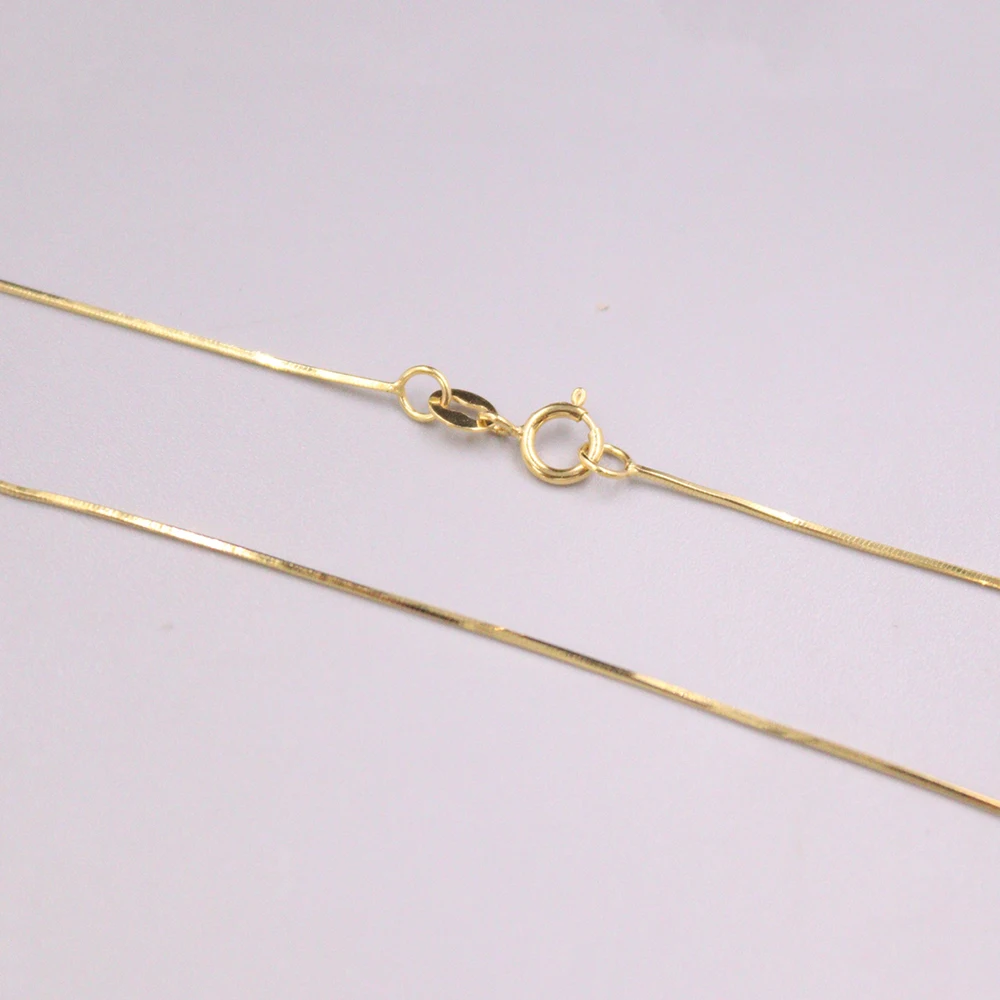 Authentic Real Solid 18K Yellow Gold Women's Tiny Snake Chain Link Necklace 0.7mmW 18inch