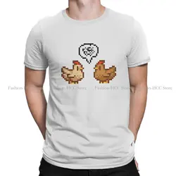 Unhappy Chickens Casual TShirt Stardew Valley Game Abigail Sebastian Printing Streetwear T Shirt Men Short Sleeve Polyester