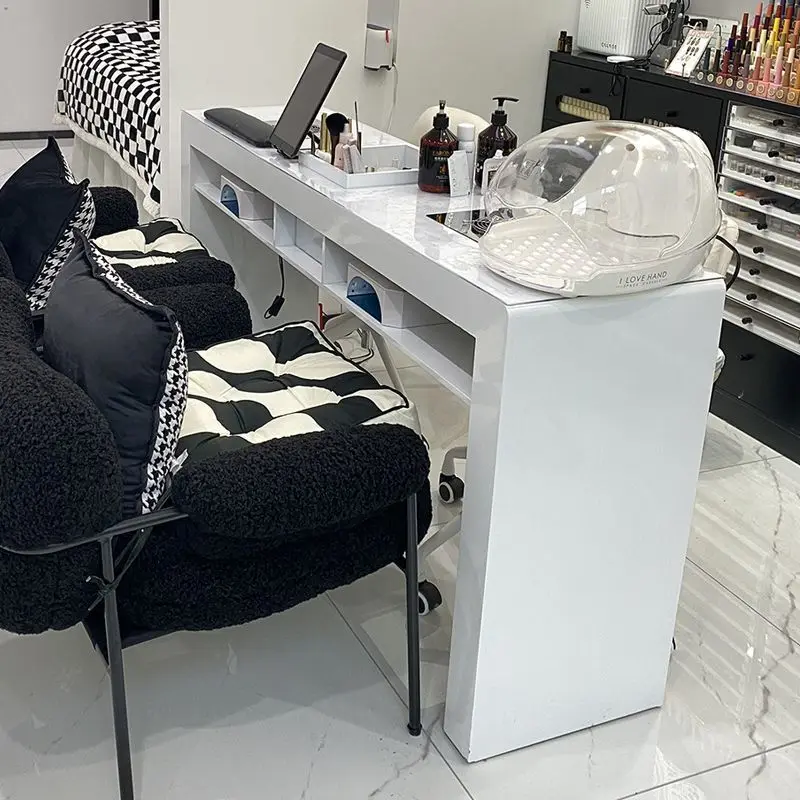 

Customizable Simple Japanese Single Double Triple White Painting Nail Table