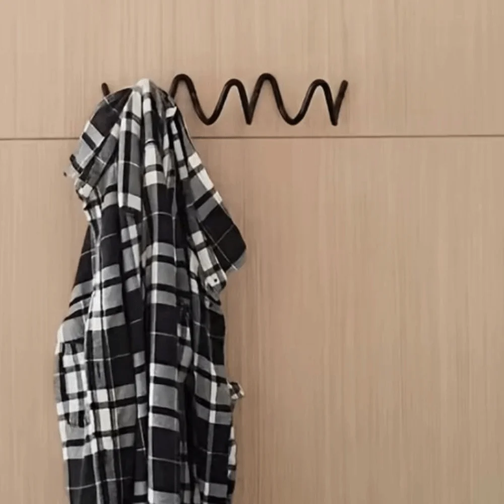 

Волнистый металлический настенный крючок, водонепроницаемый, минималистичный, для одежды на дверь, настенный, креативный, декоративный крючок для фона