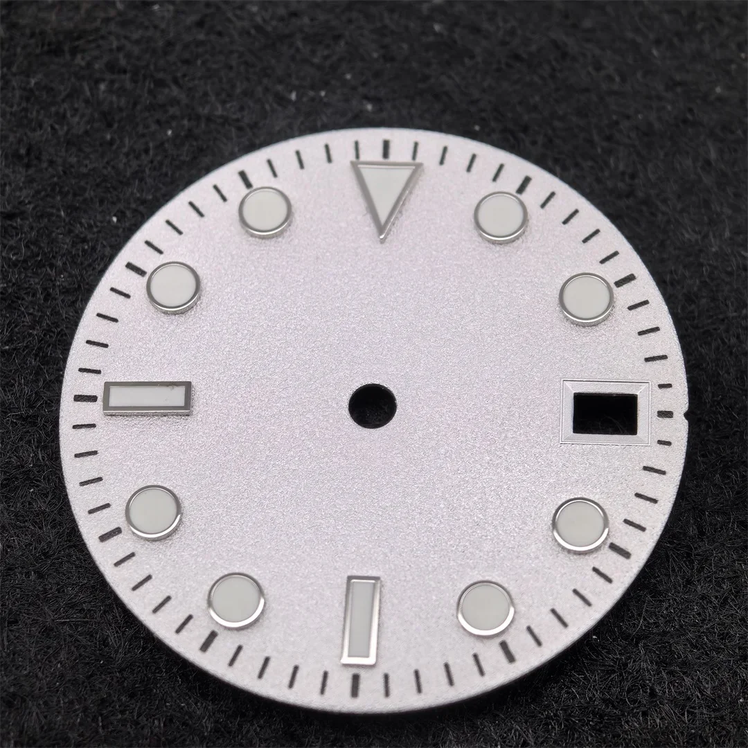 NH35 Watch Dial 28.5MM Logo Free Frosted Dial Date Men's & Women's Watch Modified Parts Fit for NH35/ NH36/ 4R/ 7S Movement