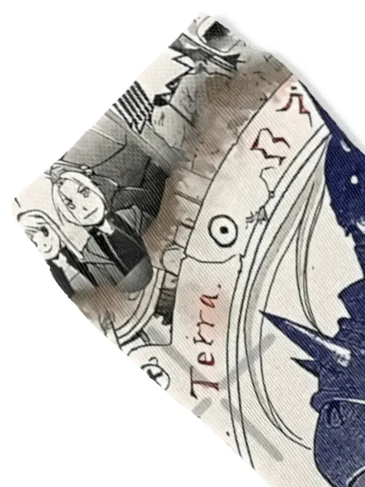 جوارب Fullmetal Collage كاملة مصممة من العلامة التجارية العصرية جوارب الرجبي الثلجية للرجال والنساء #2