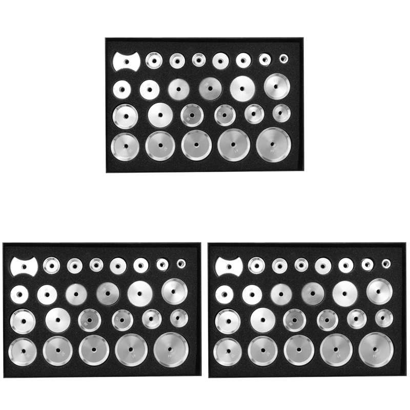 

75Pcs Watch Back Case Metal Aluminum Closer Press Dies Watch Repair Tool