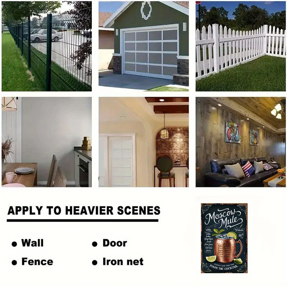 لافتة فنية جدارية من الألومنيوم على الطراز العتيق "Moscow Mule" تصميم أنيق للمكونات المخطوطة والمصورة