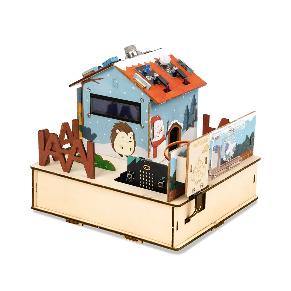 ACEBOTT DIY Smart Home BLE IOT Kit for Micro:bit Automation  Projects Wooden House STEAM Graphical Programing Learning Kit