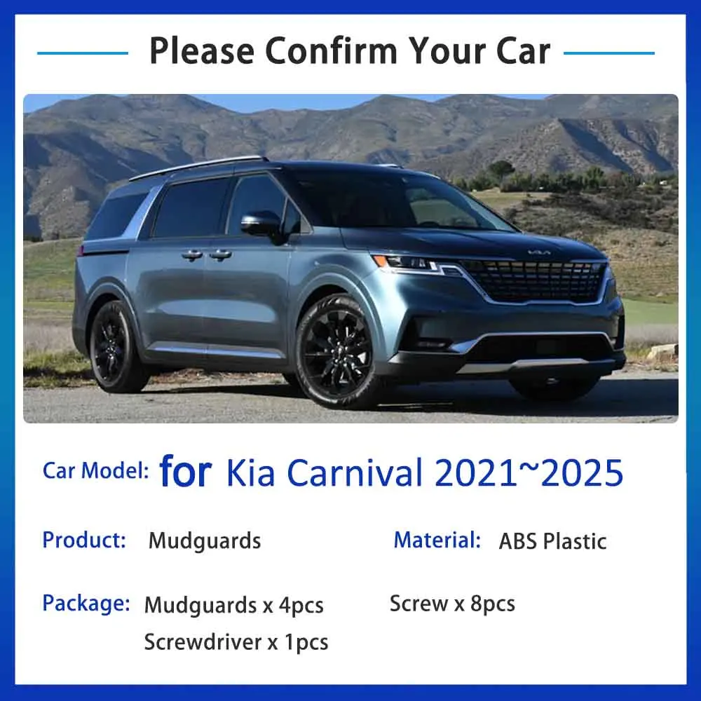 Mud for Kia Carnival KA4 2021 2022 2023 2024 2025 Grand Carnival Auto Accessorie Mudflaps Splash Guards MudGuards Fende Parts 4x