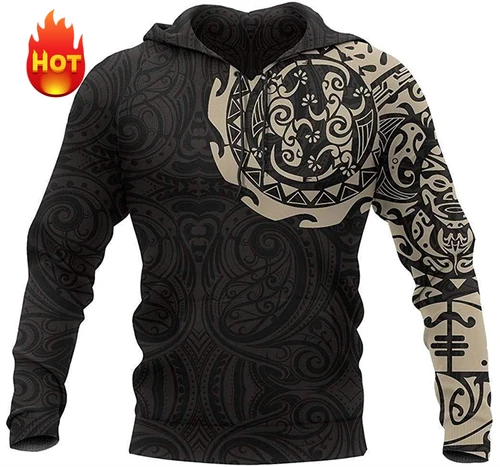 Imagen 2 del producto Sudadera con capucha con estampado 3D de tatuaje Maori a la moda, nuevas sudaderas con capucha y sudaderas para hombres y mujeres, jersey Pop fresco, ropa, triangulación de envíos