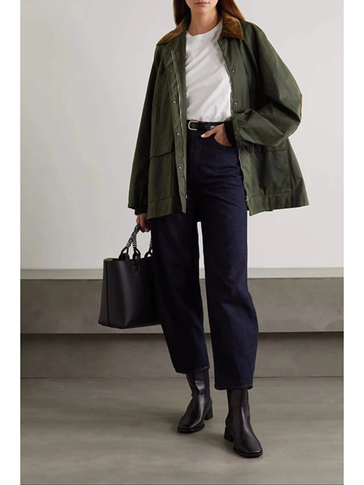 Brand TT Spring and Summer Oversize Green Women Winter Jacket High Street Boyfriend Coat 2024 High Quality Free Shipping