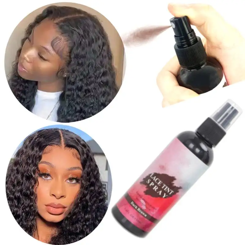 Wig Tint Spray Concealer for Lace Front Dyeing Mousse Natural Quick Dry Grid Invisible Color Lace Tint Spray for Wigs/Toupees