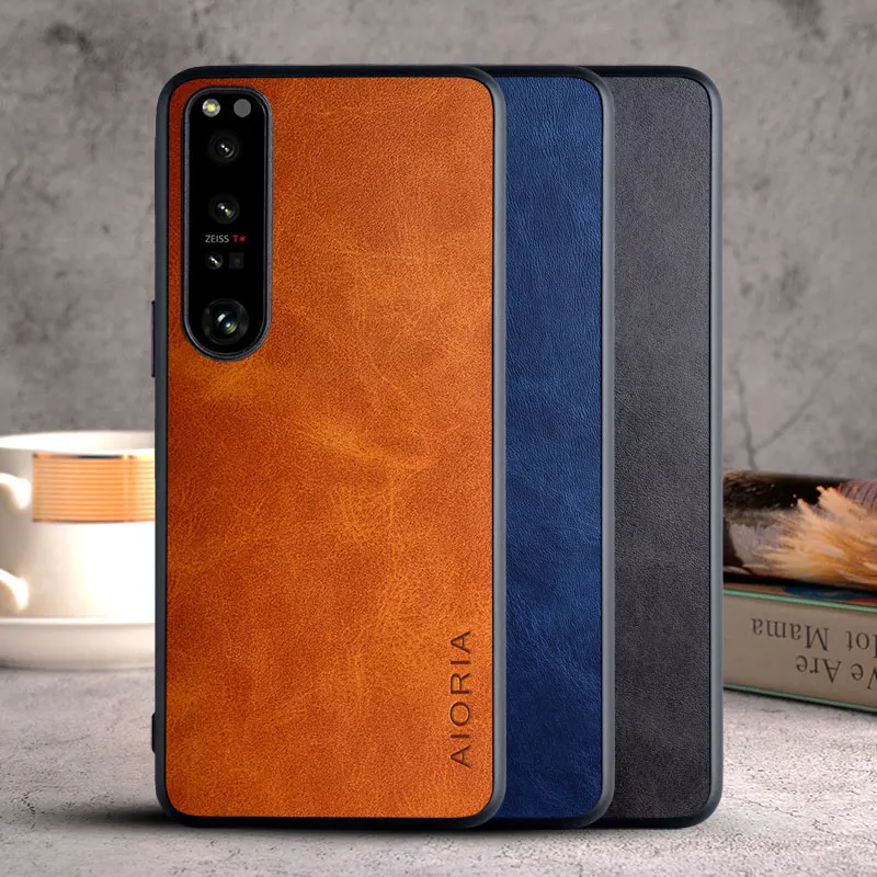 Case for Sony Xperia 1 5 10 ACE 2 II III IV XZ3 funda Luxury Vintage leather skin cover for sony xperia 1 iv case coque capa