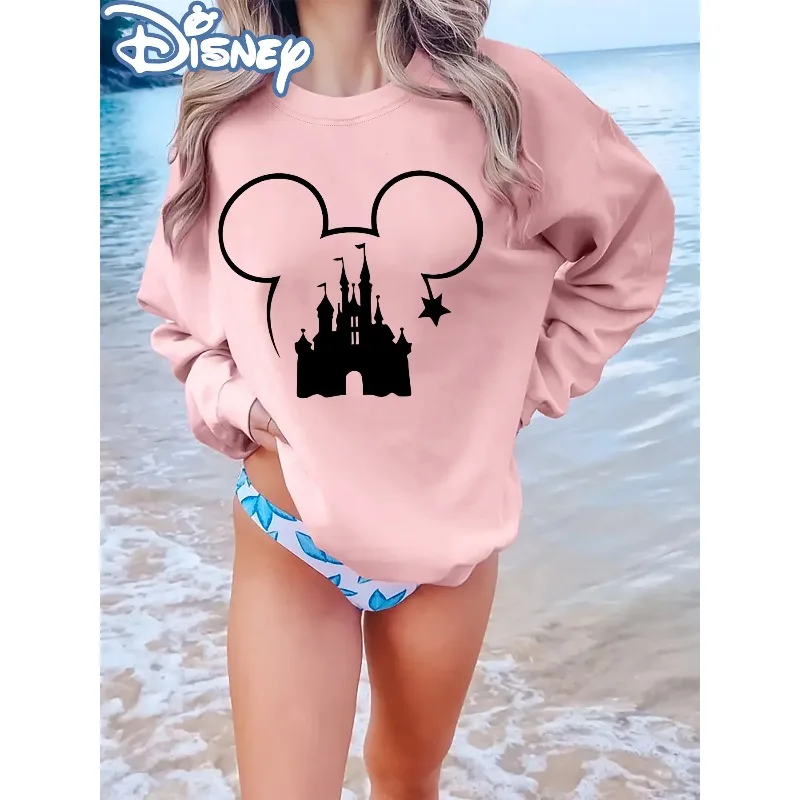 Sweat à capuche à motif château et étoile Disney pour femme, Streetwear décontracté à la mode, automne et hiver, pour hommes et femmes