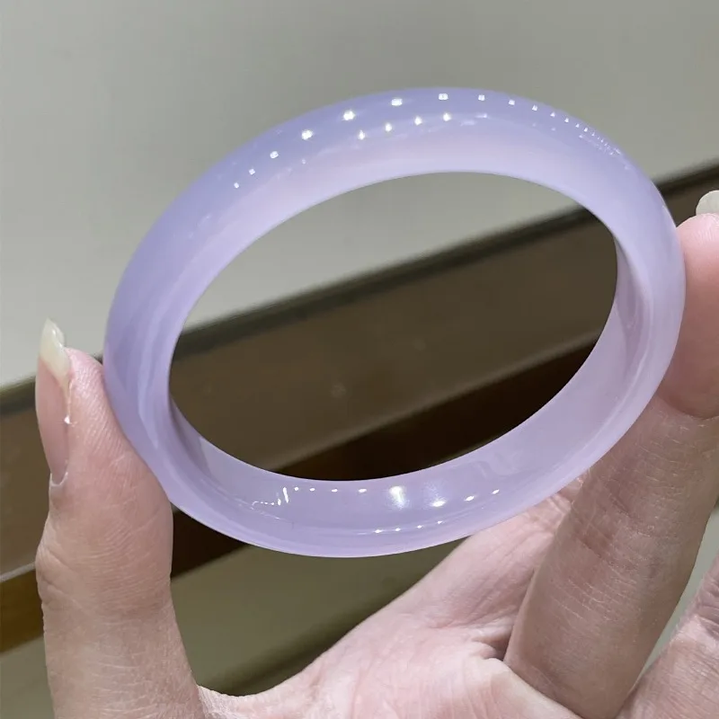 

New High-ice Agate Light Purple Flat Bar Bracelet, Versatile Temperament