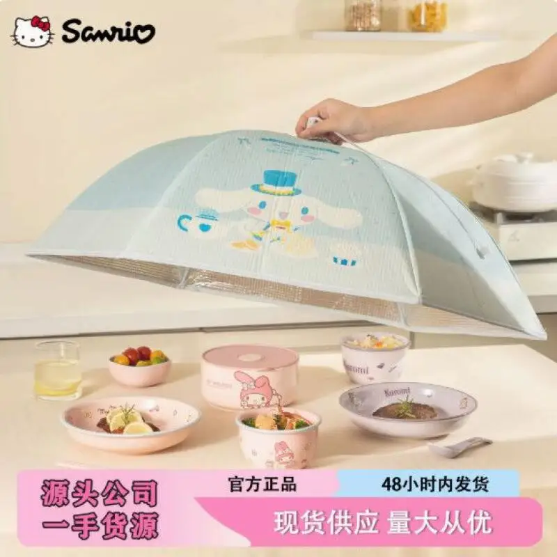 

Cartoon Kawaii Sanrio Hello Kitty Kuromi My Melody Insulated Vegetable Cover Kitchen Table Foldable Vegetable Cover Dust Cover