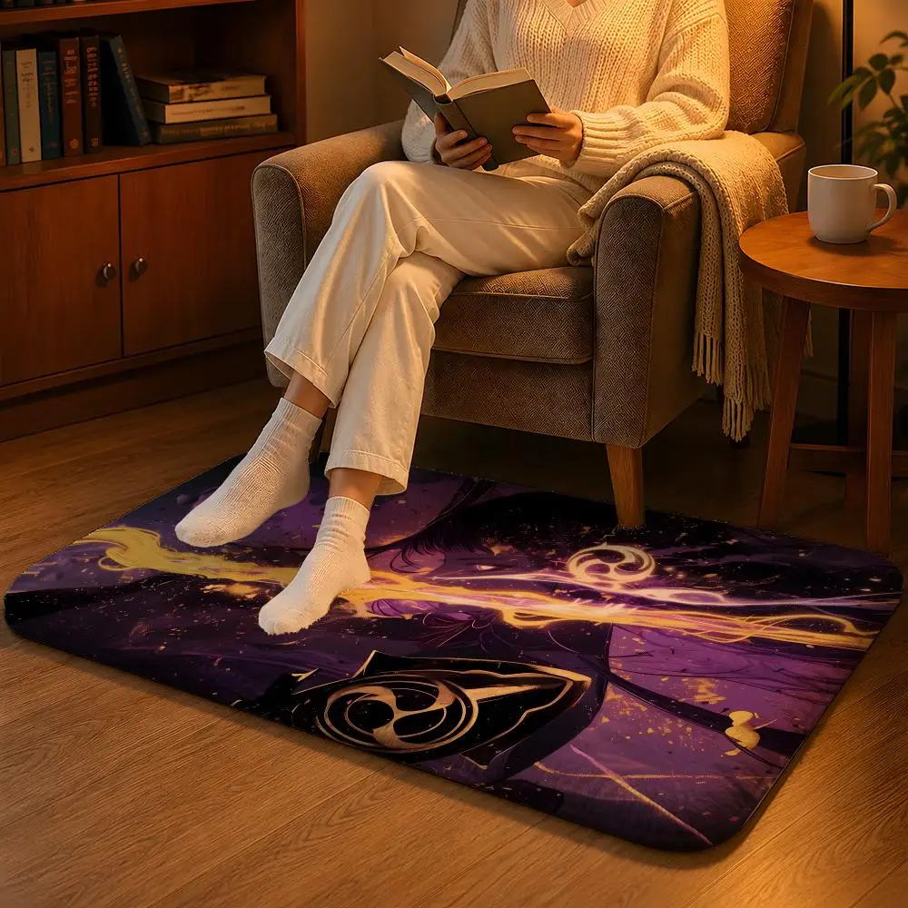 R-Raiden Shogun Tapis de sol en flanelle douce, antidérapant, lavable, pour salon et chambre à coucher