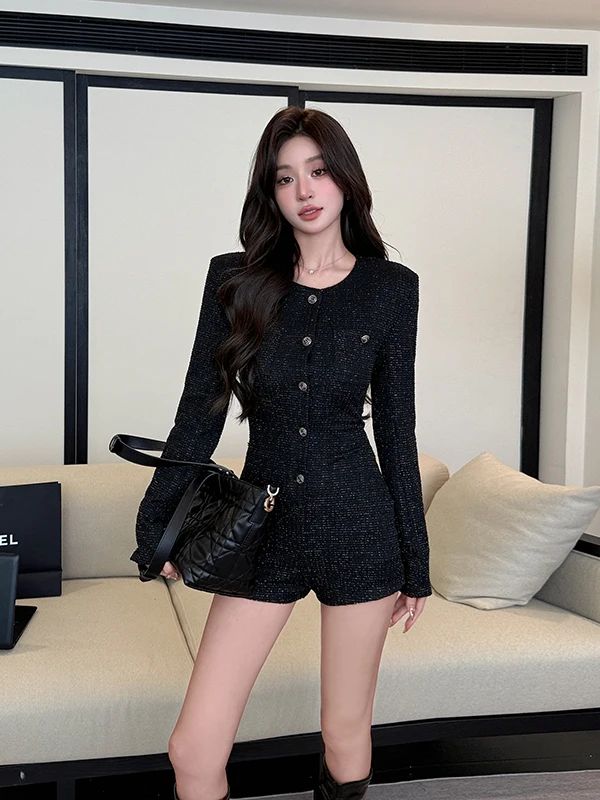 

Женский осенний модный комплект: комбинезон-брюки с эластичным поясом, облегающий, в стиле «Rebellious Rich Girl» (маленькая французская рокерша)