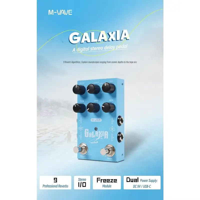 M‑VAVE GALAXIA Guitar Multi‑Effects Pedal, Portable Electric Guitar Effects Processor With Amp Modeling Rechargeable Looper