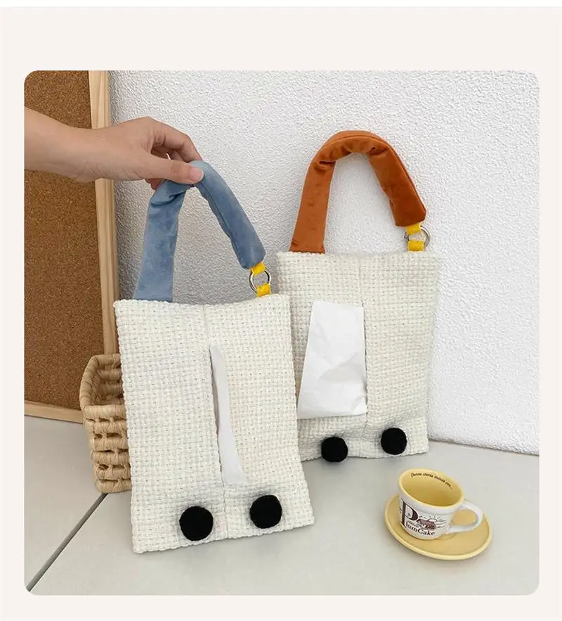 Cartoon Big Eyes Tissue Case Stroller Bag for Baby Wipes Case Tissue Cover Kids Stroller Hanging Bag Paper Holder Table Decor