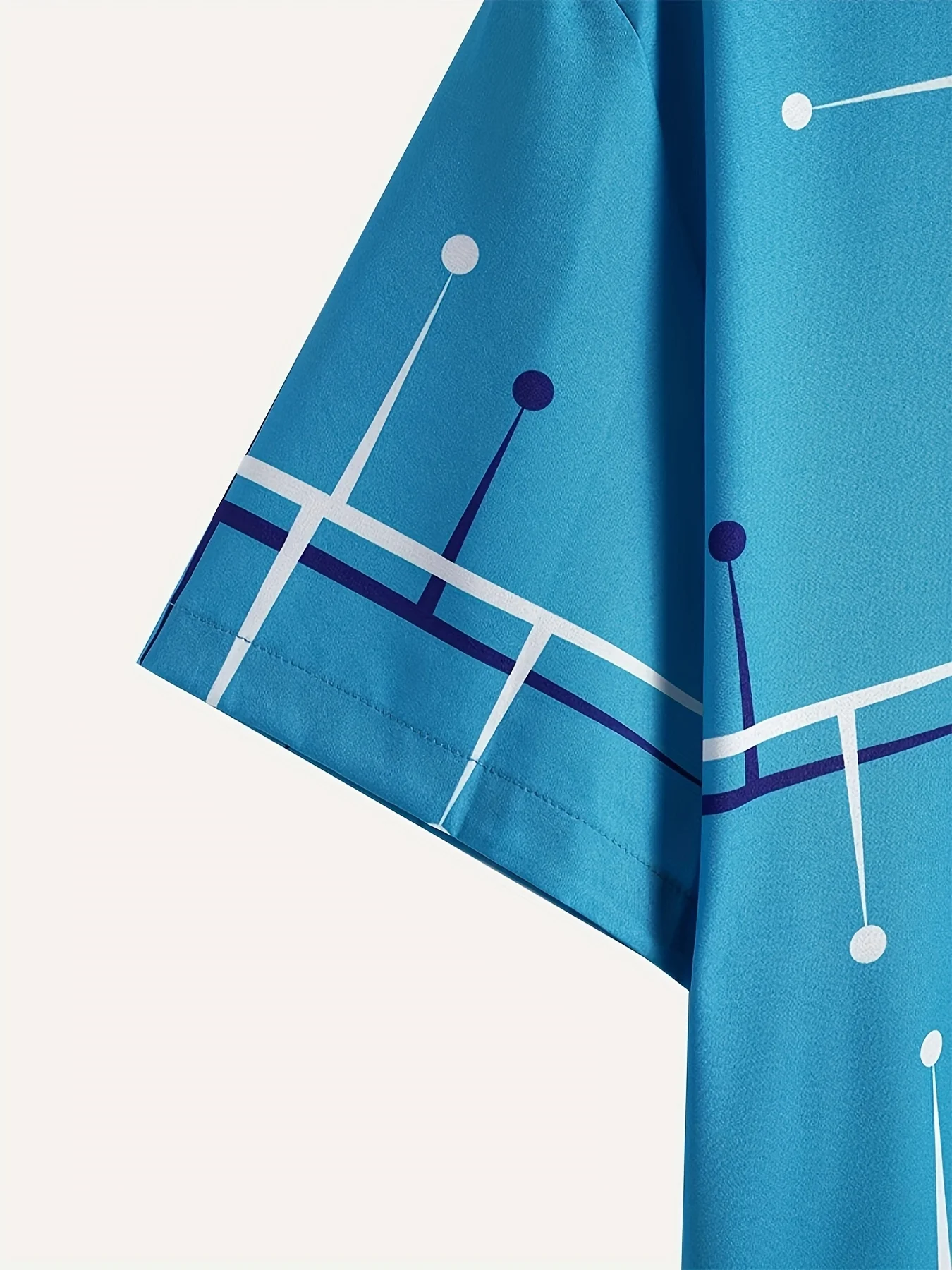 Men's Shirts with Retro Geometric Lines and Atomic Print Buttons Perfect for Summer Casual Wear, Vacation and Beach Trips Shirt