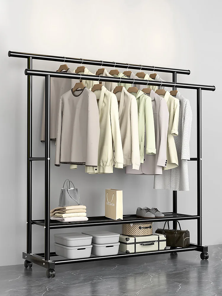 Simple Coat Rack Floor Indoor Hanger Bedroom Clothes Single Rod Rack Household Clothes Hanger Dormitory Clothes Hanger