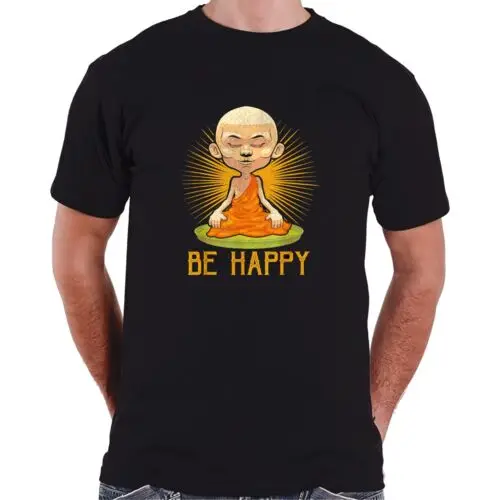  Be Happy Be Kind Little Buddha Zen Buddhism Meditation T-Shirt S-3XL