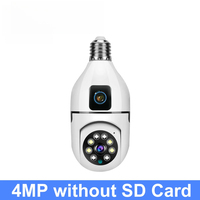 PTZ WiFi Dual Lens Dual Screen E27 Bulb Camera Smart Life Security Video Surveillance Camera Ai Human Auto Tracking