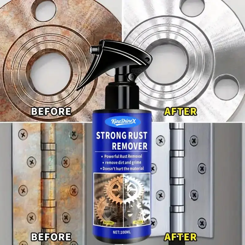 Upgrade All-Purpose Rust Remover Spray - 100ml, Fast-Acting Iron Oxidation Eliminator, Restores Shine, Safe on Various Surfaces