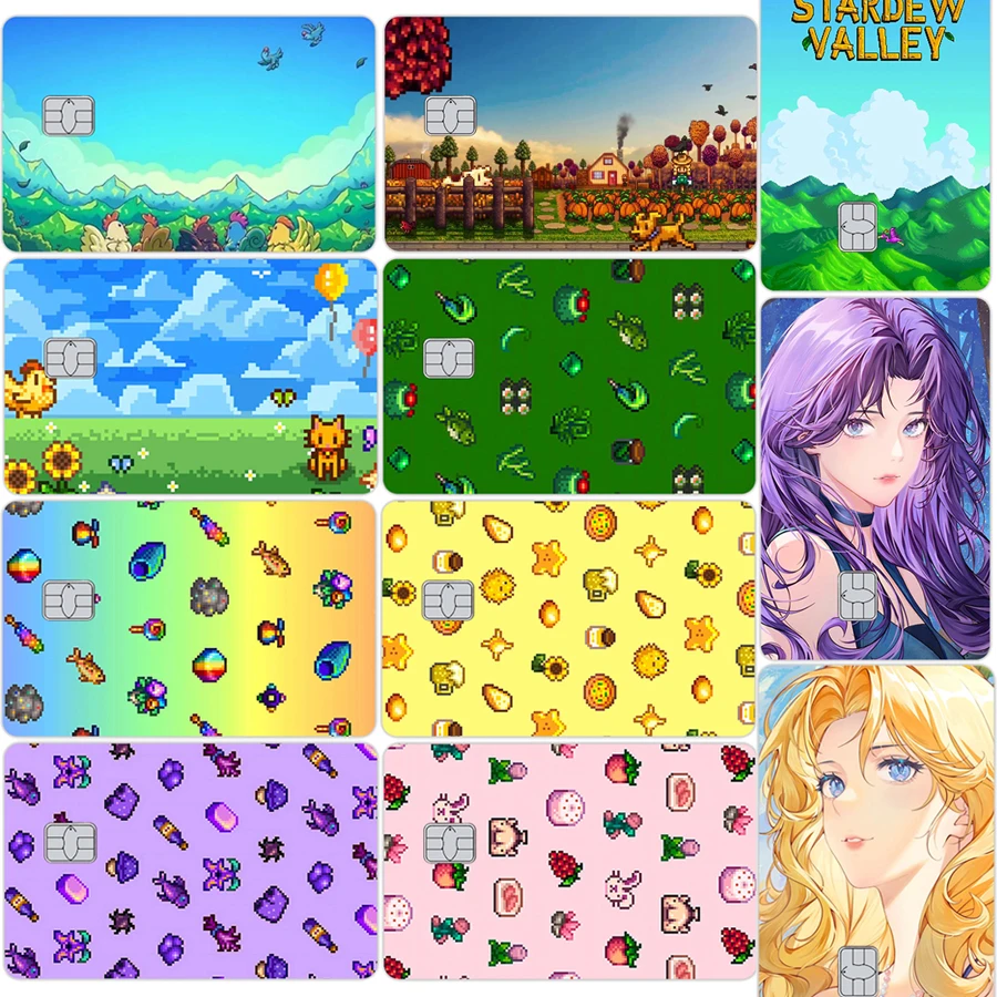 

Лазерная наклейка-стикер Stardew Valley: Абигейл, водонепроницаемая, для проездных на автобус и метро, документов, Хейли, декоративная нашивка, игровая, аниме, для кредитных карт, подарок
