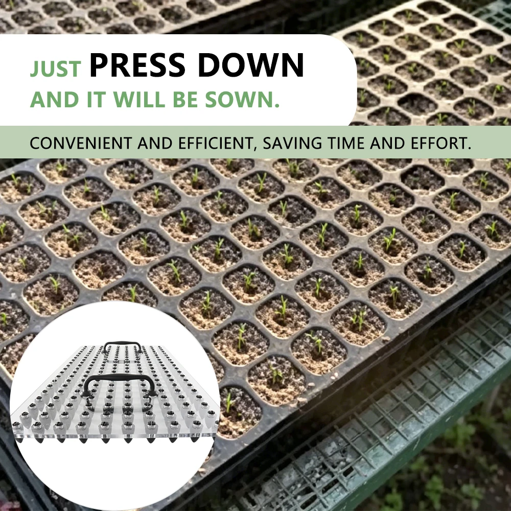 Custom Multi-size Seeding Nursery Plastic Seedling Seeder Tool Handheld Plug Tray Seeder For Sowing